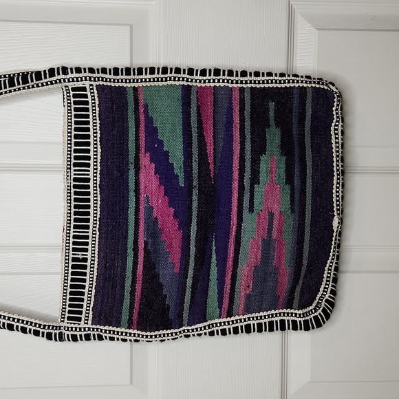 Rey Wear wool messenger crossbody bag aztec festival bohemian carryall tote - Picture 2 of 6